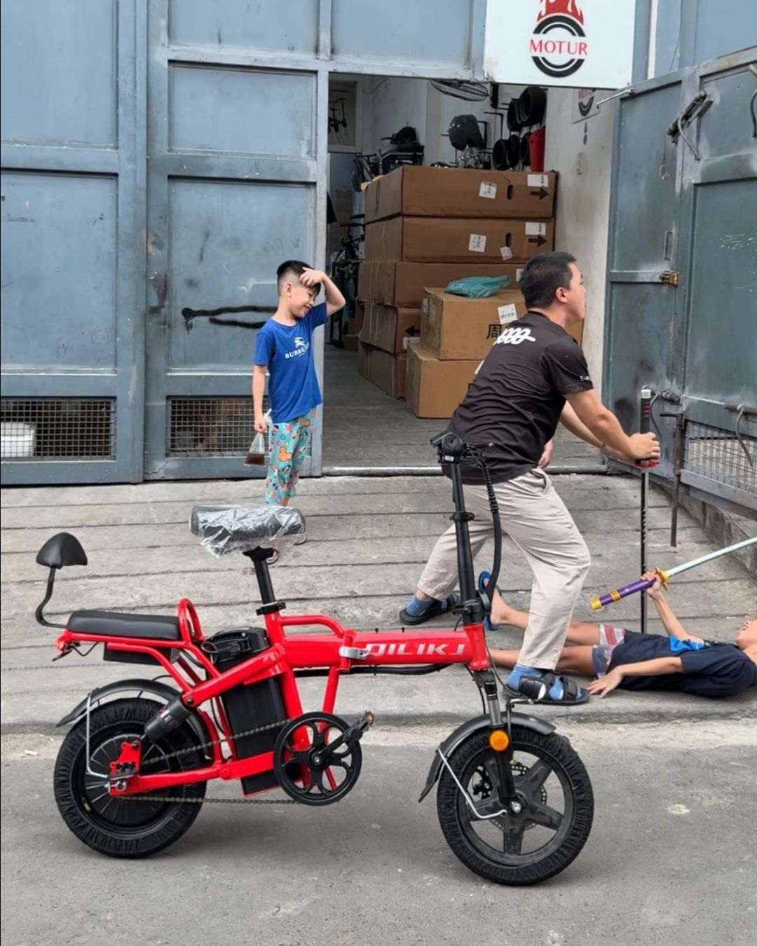 Picture from a Motur Electric Customer using Motur Bisikleta